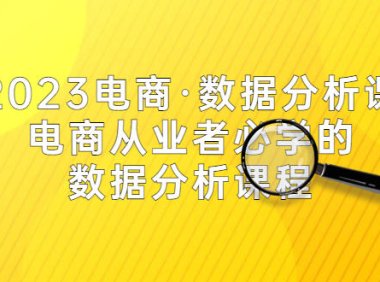 (4466)2023电商·数据分析课,电商·从业者必学的数据分析课程(42节课)