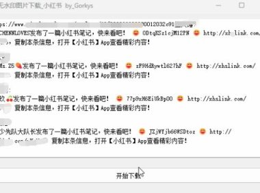 （4497）小红书无水印图片+文案批量下载工具_V2.1 PC版