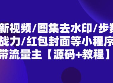 (4499)最新视频/图集去水印/步数/王者战力/红包封面等 带流量主(小程序源码+教程)