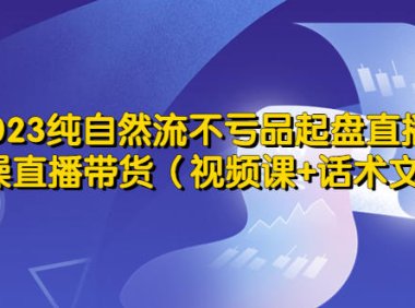 （4538）2023纯自然流不亏品起盘直播间，实操直播带货（视频课+话术文档）