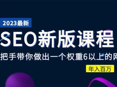 (4578)2023某大佬收费SEO新版课程:手把手带你做出一个权重6以上的网站,年入百万