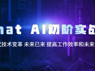 (4590)Chat AI初阶实战课,AI时代技术变革 未来已来 提高工作效率和未来竞争力