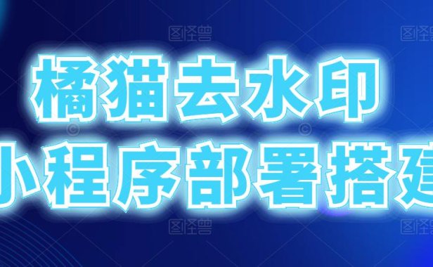 (4332)橘猫去水印小程序零基础部署教程,一键开始流量主赚钱