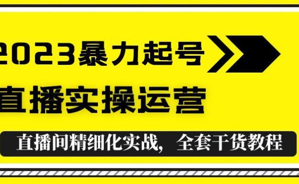 （4432）2023暴力起号+直播实操运营，全套直播间精细化实战，全套干货教程！
