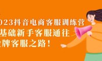 (4673)2023抖音·电商客服训练营:0基础新手客服通往金牌客服之路!
