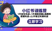 (4701)小红书21天实战实操训练营:账号定位+爆款拆解+选题库搭建