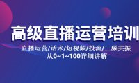 （4713）直播运营从0-1详细讲解培训视频课程，包括话术培训+投流+短视频运营