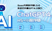 (4793)ChatGPT人工智能saas无限多开小程序,内置GPT4.0接口无限开通坑位