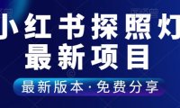 （4809）（免费分享）外面收费1980的小红书探照灯计划是什么？该怎么玩？