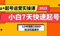 (4864)小白7天用dou+快速起号:实战1小时涨粉10000+的实操运营玩法