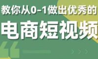 (4876)2023短视频,从0-1带你做出优秀的电商短视频(包含资料+直播)