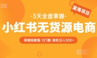 (4895)2023·小红书无货源电商,保姆级从0-1实操课程