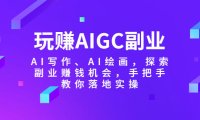(4904)玩转AI/GC副业,让AI帮你写作/绘画,探索AI副业赚钱,从0-1落地实操