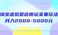 (4914)淘宝虚拟项目·整店搬运玩法:自动采集单店月入2000+