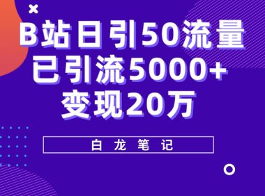 （4635）B站日引50+流量，实战已引流5000+变现20万，超级实操课程。