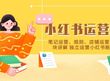 (4667)小红书·运营课,笔记运营、规则、店铺运营等模块讲解 独立运营小红书账号