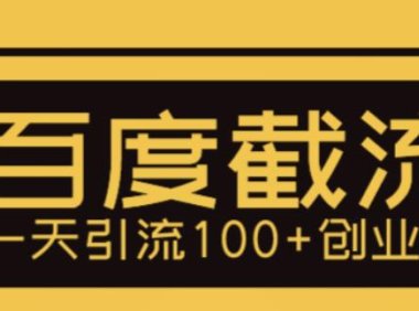（4683）利用百度截流，轻松一天引流100+创业粉