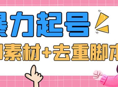 (4697)抖音美女号·暴力起号课程,附带批量剪辑去重软件+大量擦边资源