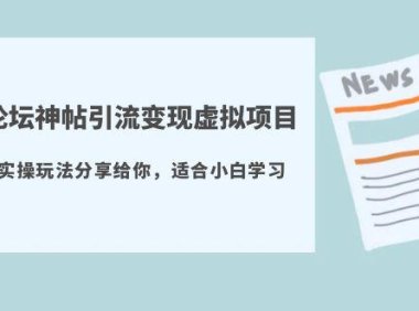(4760)虚拟项目·天涯论坛神贴引流变现项目,全套实操玩法+资料共享
