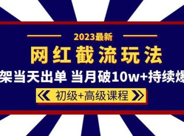(4806)2023·网红截流玩法【初级+高级课程】,月破10w+的持续爆单技术