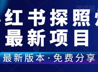 （4809）（免费分享）外面收费1980的小红书探照灯计划是什么？该怎么玩？
