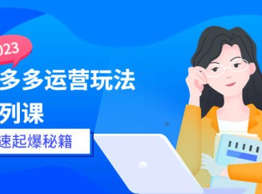 (4825)2023拼多多运营,新店快速起爆玩法系列课程【25节】(4825)