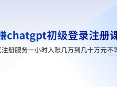 (4869)玩赚ChatGPT登入注册教程,代注册一小时入账几万