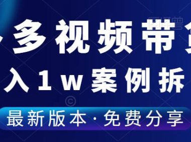 （4891）（免费分享）拼多多·视频带货课程，月变现1w+的实操案例拆解