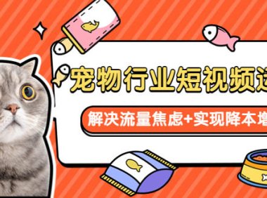 (4912)宠物行业·短视频运营,帮你解决流量焦虑问题+实现降本增效