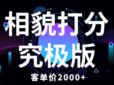 (4960)相貌打分:客单价2000+的操作玩法,新手小白也可直接操作