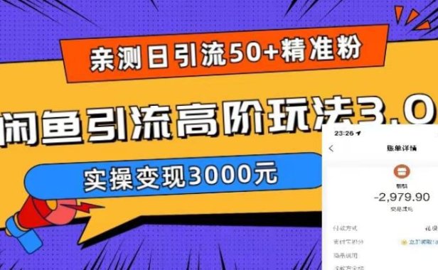 （4718）闲鱼·引流变现·实操课程，实测轻松日引50+精准粉丝