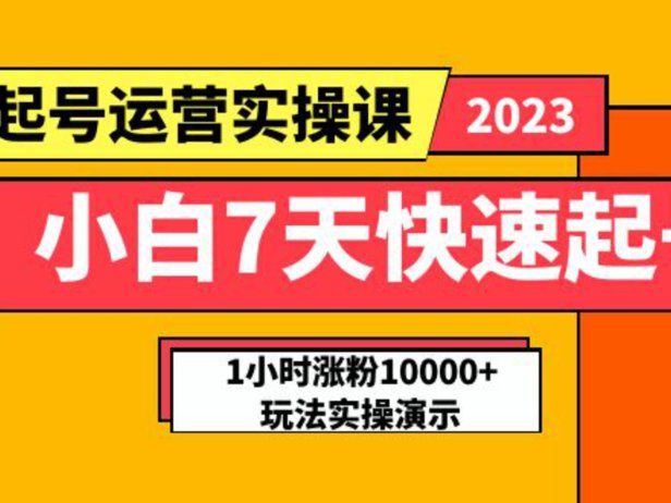 （4864）小白7天用dou+快速起号：实战1小时涨粉10000+的实操运营玩法