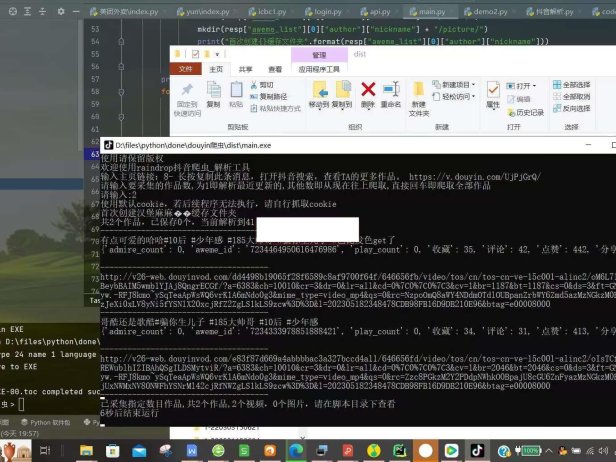 （4890）（免费分享）小风·抖音视频主页爬虫工具，一键解析下载无水印视频