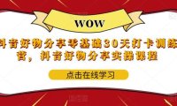 （4966）抖音·好物分享：0基础30天从0-1实战实操分享训练营