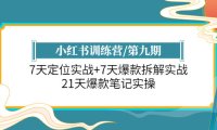 (4990)小红书实战训练营:7天从0-1实战拆解爆款+账号定位实操,21天学会写爆款笔记