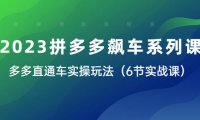 (5004)2023拼多多·新店飙车系列课程:直通车从0-1实操玩法(6节实战课)