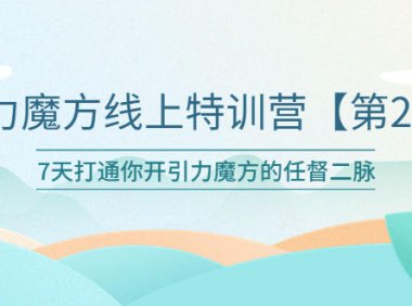 (4979)淘宝·引力魔方线上培训23年新课:0基础7天学会引力魔方投放技巧