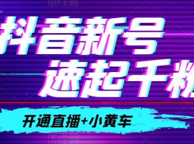（5041）（免费分享）0成本抖音新号快速涨1000粉的玩法教学