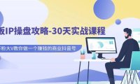 （5151）老板IP·操盘攻略·30天实战课程：百万粉大V教你做一个赚钱的商业抖音号