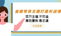 （5168）金牌带货主播打造实战课：百万主播 不可追，高效复制 是王道（10节课）