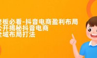 (5198)老板必学-抖音电商-盈利布局,公开揭秘抖音电商全域布局打法