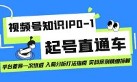 (5237)视频号知识IP0-1起号直通车 平台差异一次讲透 入局分析打法指南 实战案例..