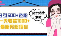 (5269)日引500+色粉,一天收款1000+九月份最新男粉项目(附753G素材)