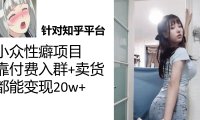 (5271)知乎小众性癖项目,Lsp的钱才是最好赚的,付费建群+卖货变现20w