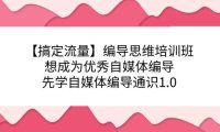 (5272)【搞定流量】编导思维培训班,想成为优秀自媒体编导先学自媒体编导通识1.0