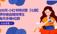 (5304)100天-小红书特训营【七期】带你做自媒体博主 每月多赚4位数 IP账号全指南