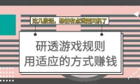 (5327)某付费文章:研透游戏规则 用适应的方式赚钱,这几段话 恐怕有点泄露天机了