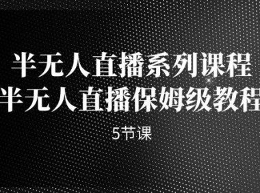 （5172）半无人直播系列课程，半无人直播保姆级教程（5节课）