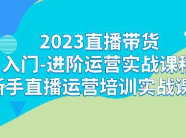 （5192）2023直播带货入门-进阶运营实战课程：新手直播运营培训实战课！