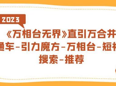 (5252)《万相台-无界》直引万合并,直通车-引力魔方-万相台-短视频-搜索-推荐